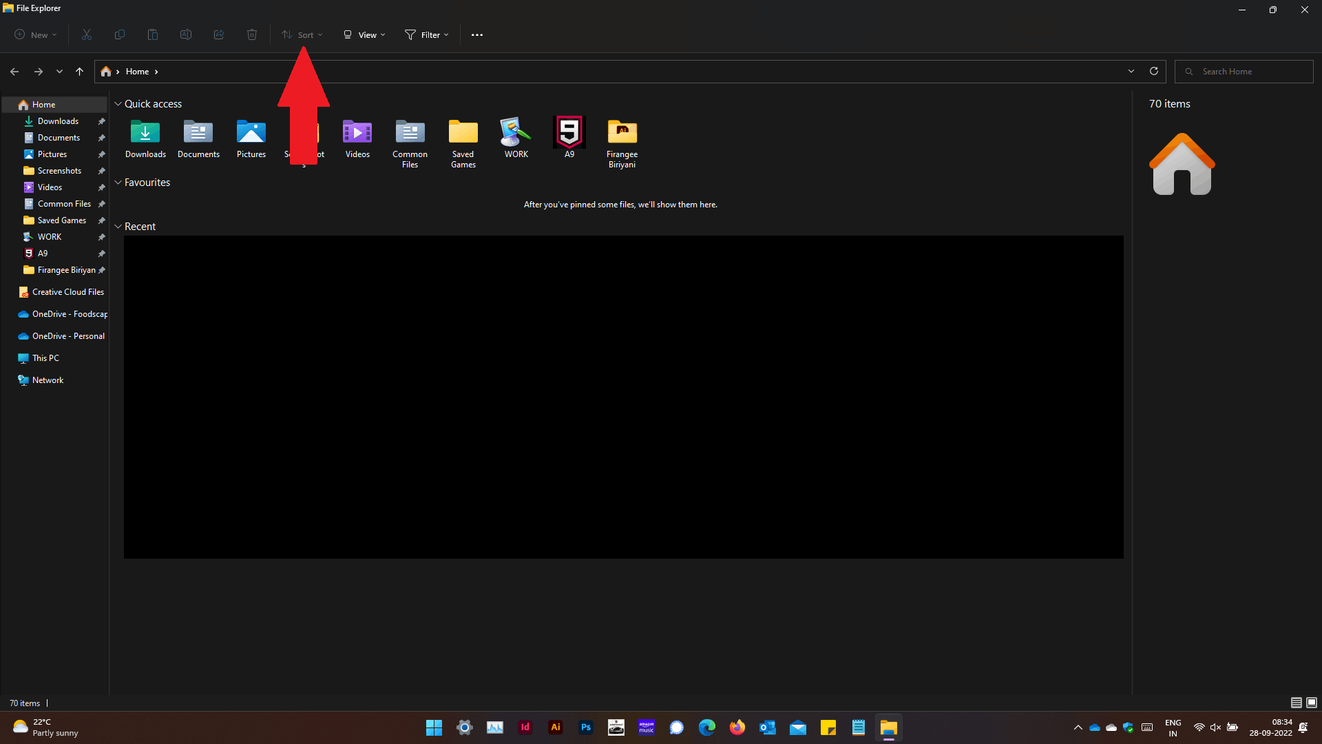 Folder/File sort button greyed out in explorer - Microsoft Q&A