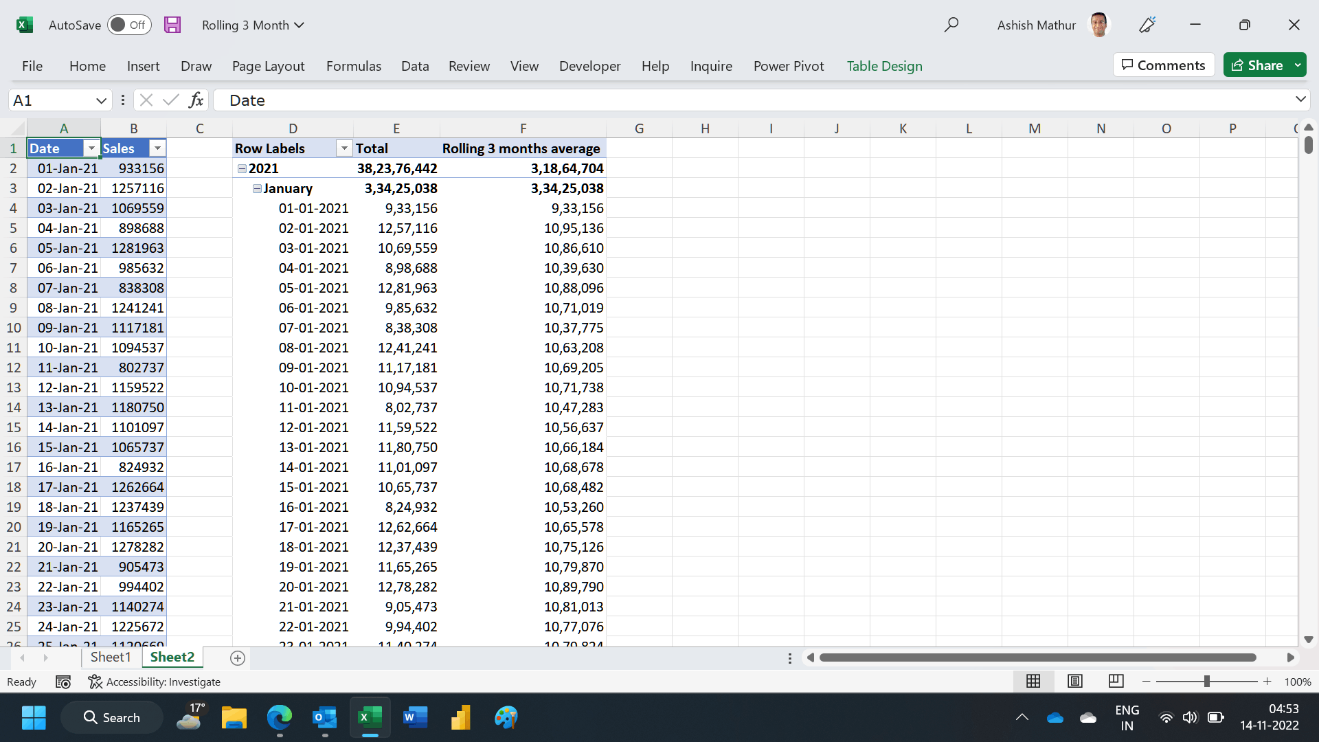 Moving Average in Pivot Table - Microsoft Q&A