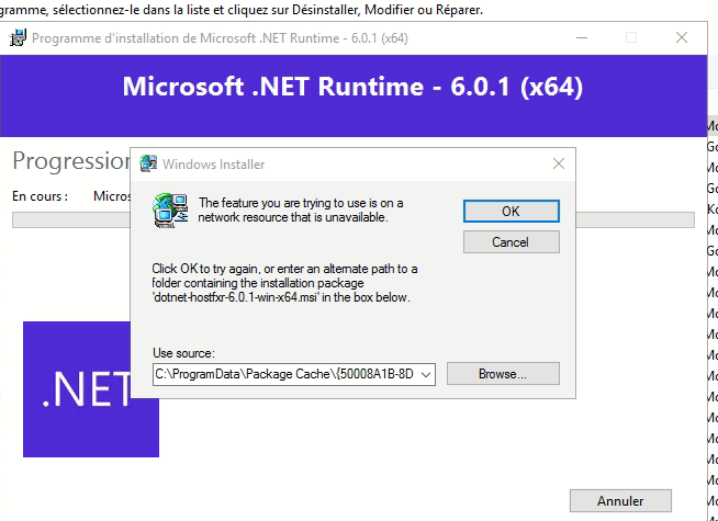 can't unistall Microsoft .NET Runtime 6.0.1 - Microsoft Q&A