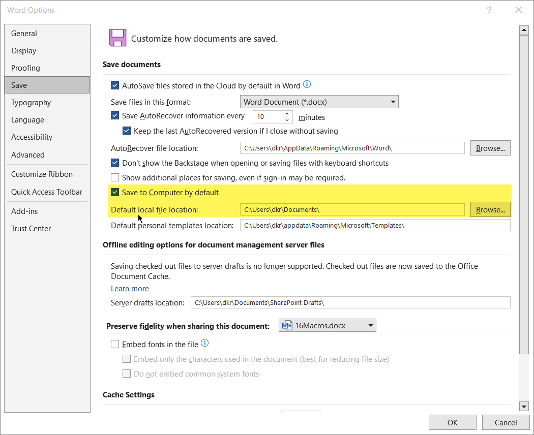 OFFICE 2021 - AutoSave is Off. How do I specify where to save my ...