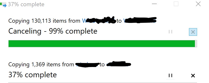 Cancel/Copying Window Stuck - Microsoft Q&A