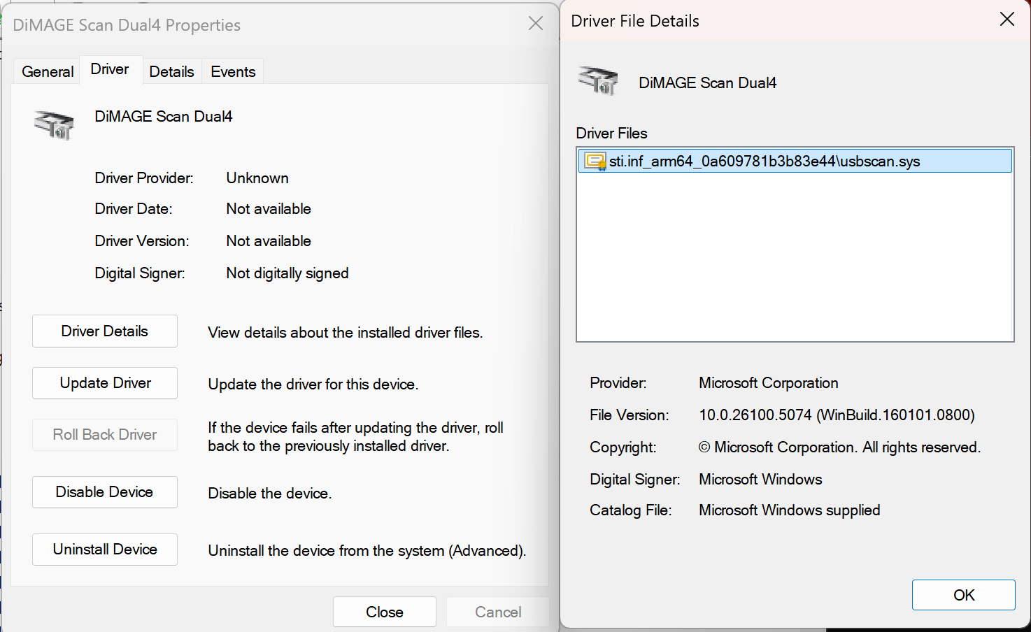 how to fix error when selecting standard USB scanning device driver in ...