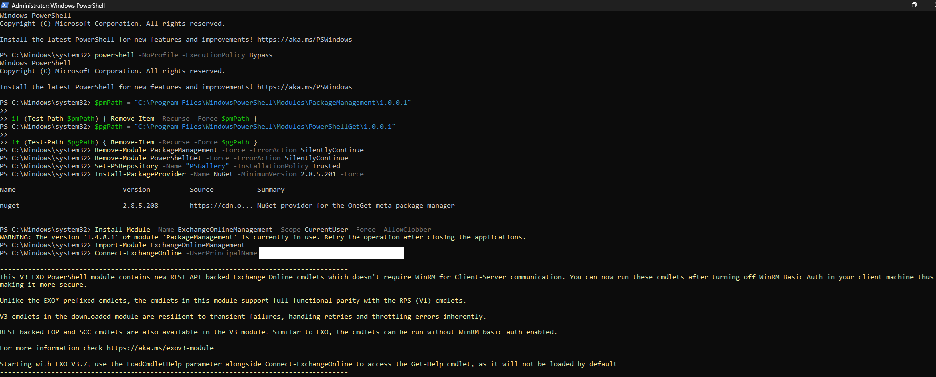 Unable to install Exchange Online Management Shell - Microsoft Q&A