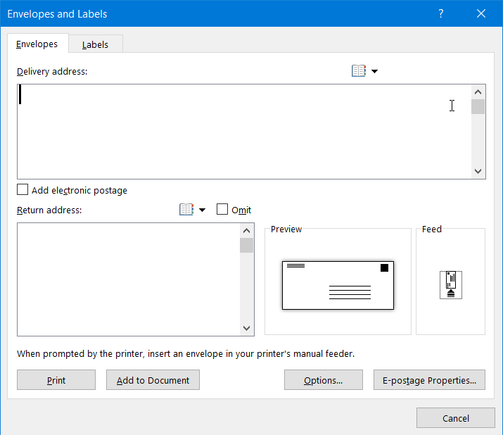 Can I print envelopes with Word 2013? When I go to Mailings and ...