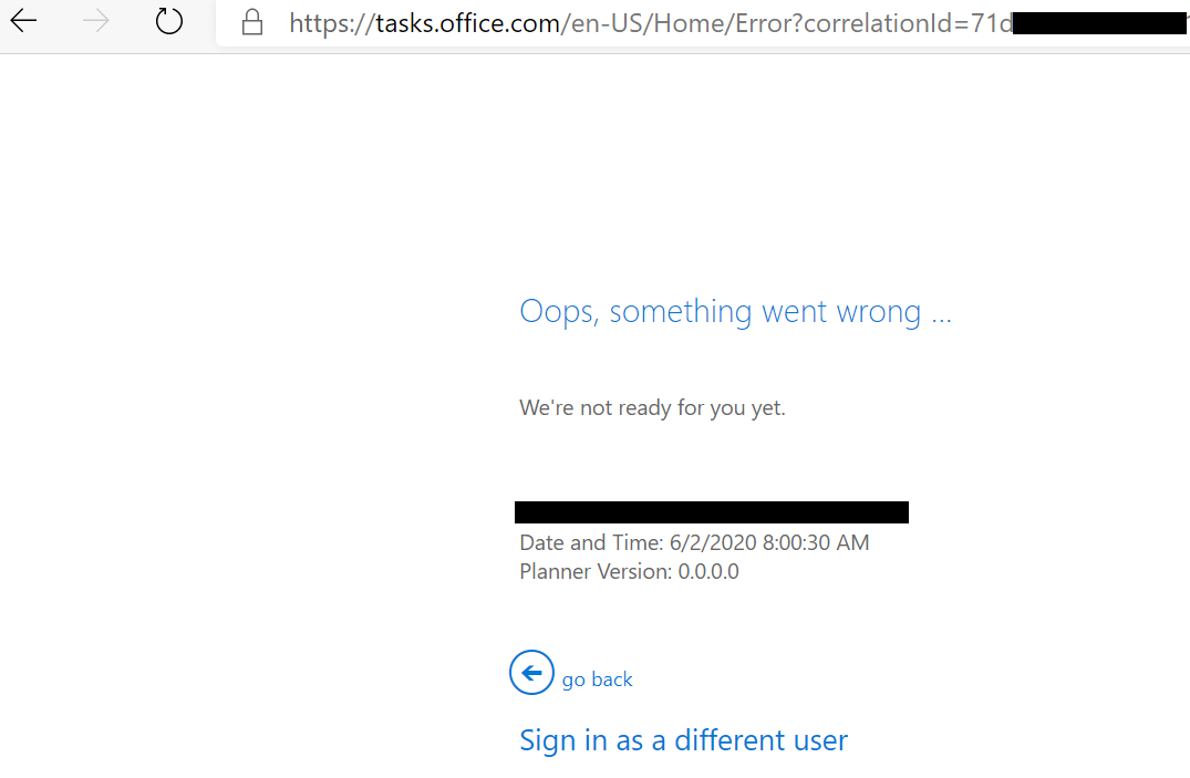 Error Message: Planner Sign In - Microsoft Q&A