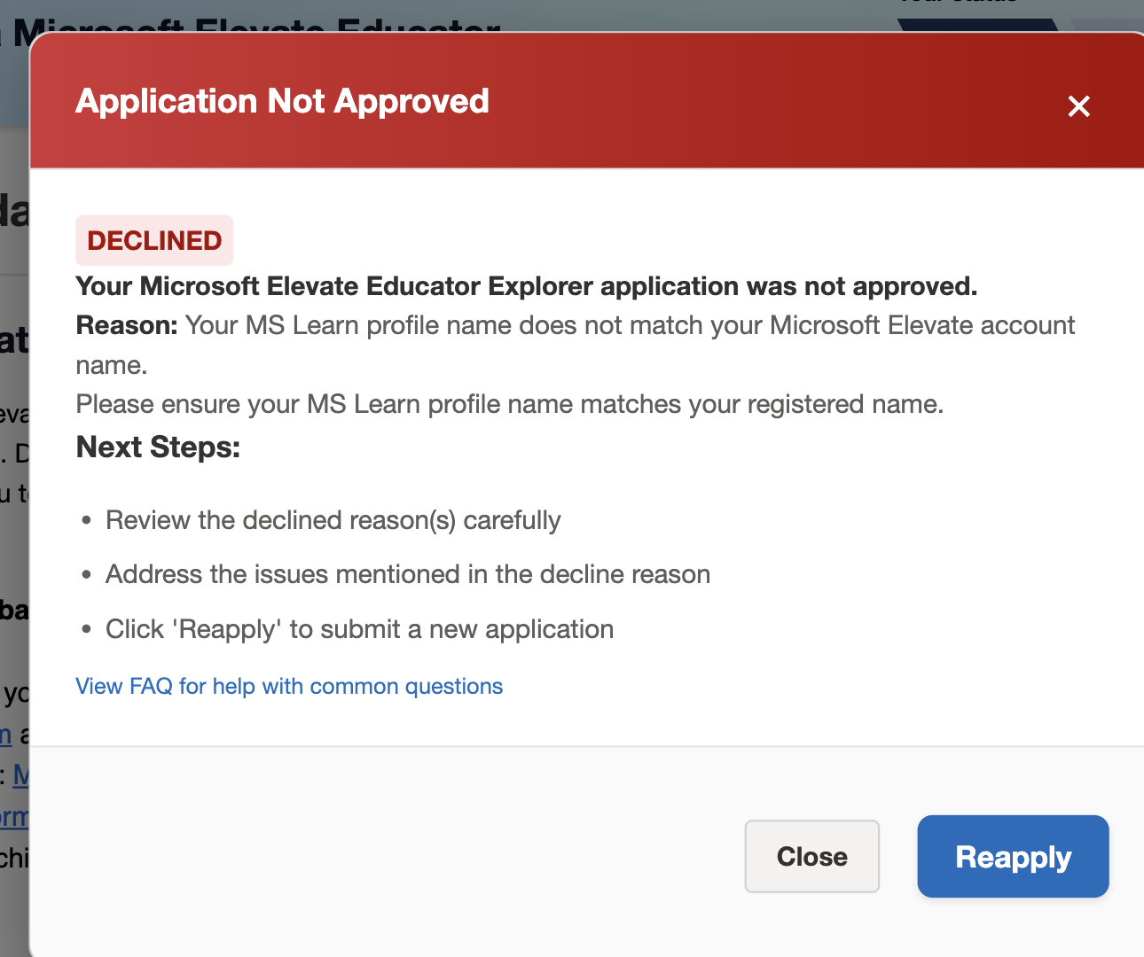 How to fix Microsoft Elevate Educator Explorer 2026 - 2027 DECLINED ...
