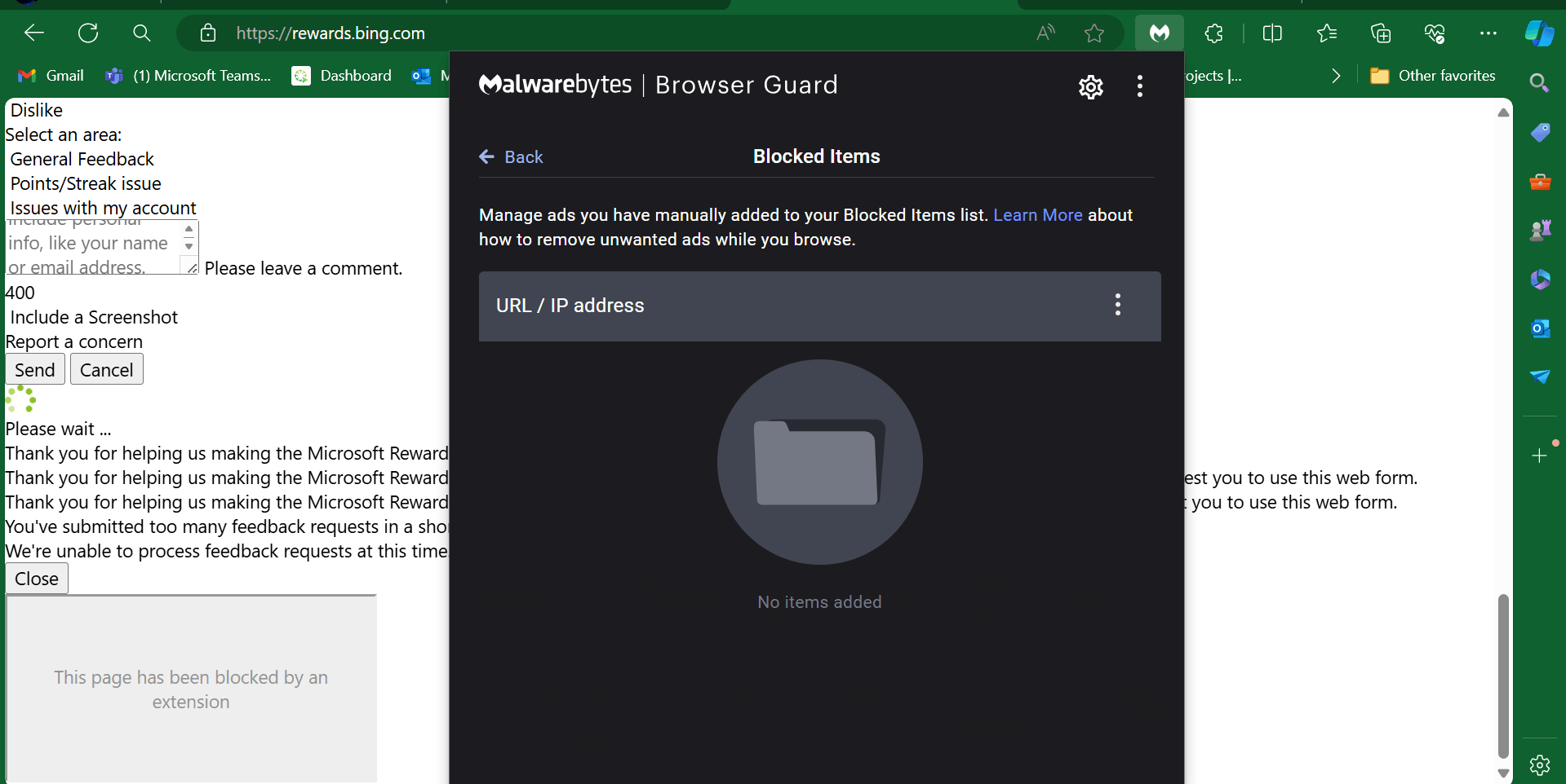 What happened to MS rewards?!? and why is my malwarebytes browser guard ...