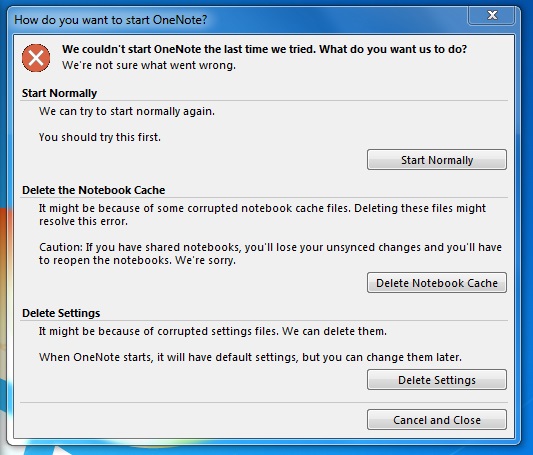 May 2019 - OneNote 2016 will not start - Microsoft Q&A