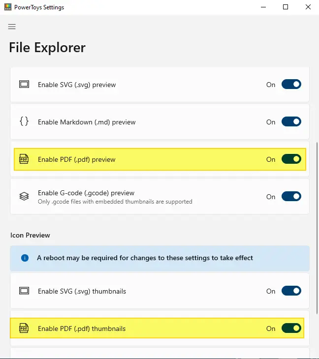 pdf thumbnail and preview using microsoft powertoys