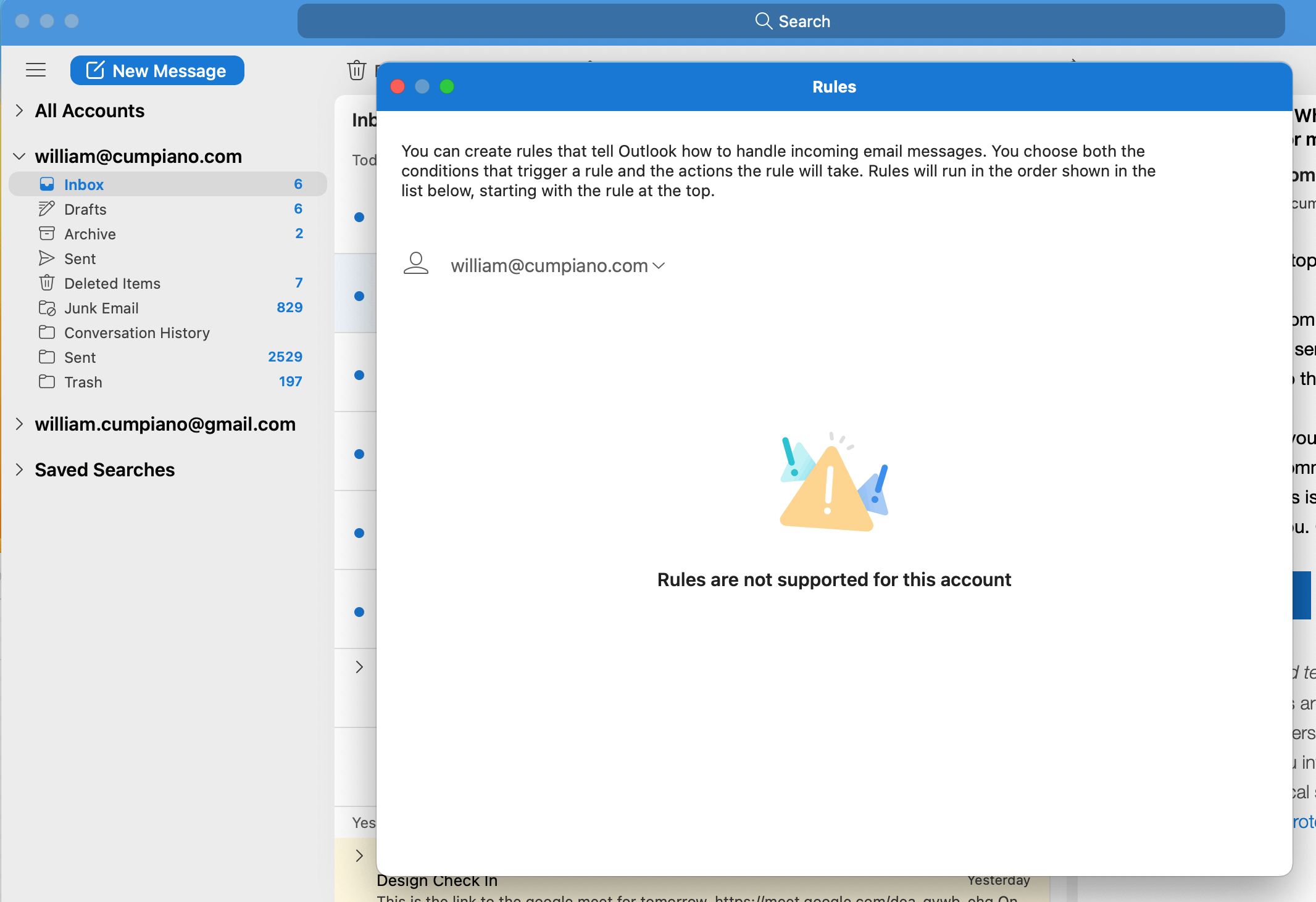 Why are rules not supported for my account? - Microsoft Q&A