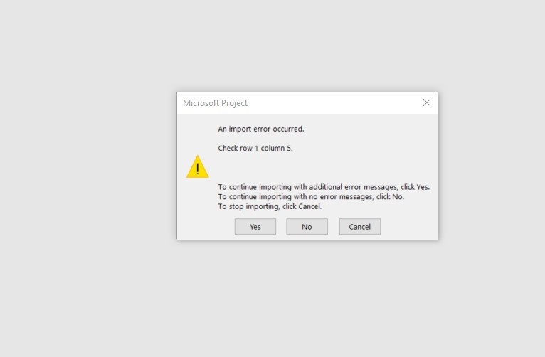 Getting error message when open project file - Microsoft Q&A