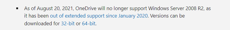 Cannot install OneDrive App on Windows Server 2012 R2 - Microsoft Q&A