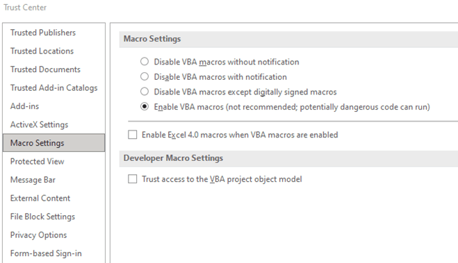 Macros are not running on Office 365. - Microsoft Q&A