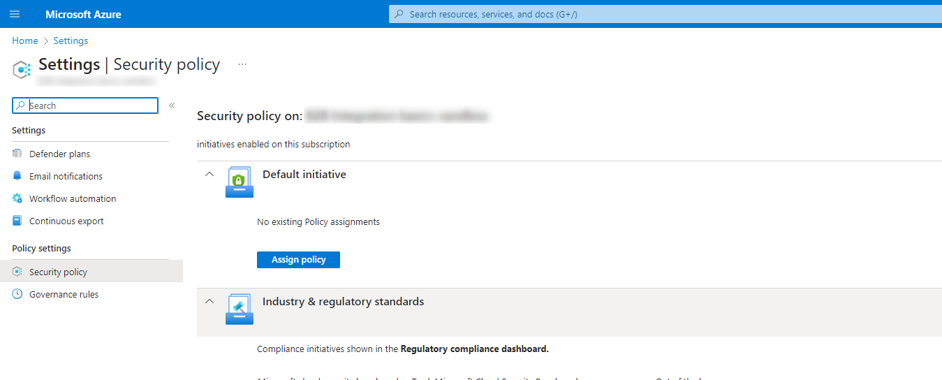 No Policy assignment.