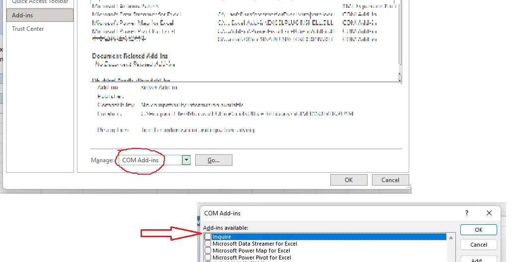 Can not add Spreadsheet Inquire Add-in on excel - Microsoft Q&A