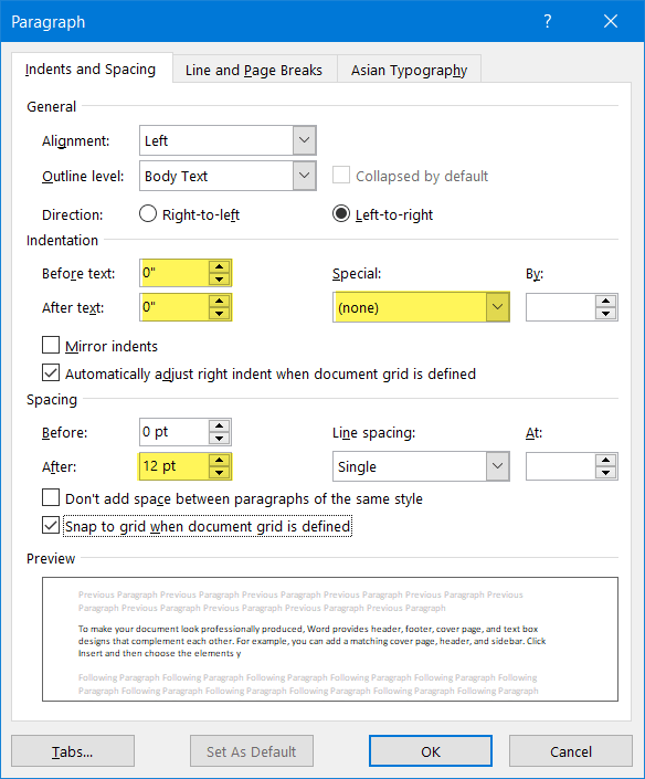 How do I replace a indent with a new line? - Microsoft Q&A