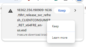 Finding a Windows 10 build 18362 bootable .iso or any form of file that ...