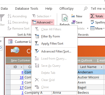 Microsoft Access Form - Advanced Search - Microsoft Q&A
