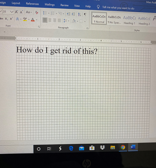 Boxed lines on my typing area - Microsoft Q&A