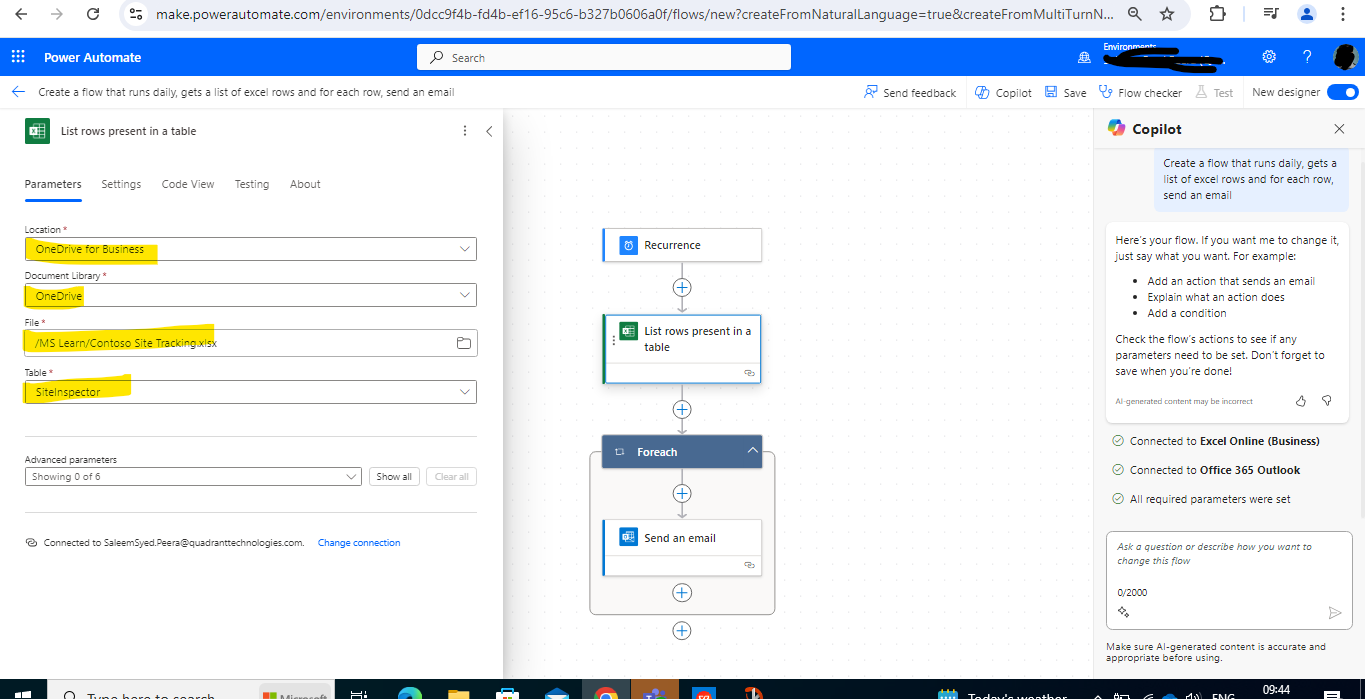 How to pull up OneDrive in the Document Library tab under Parameters to ...