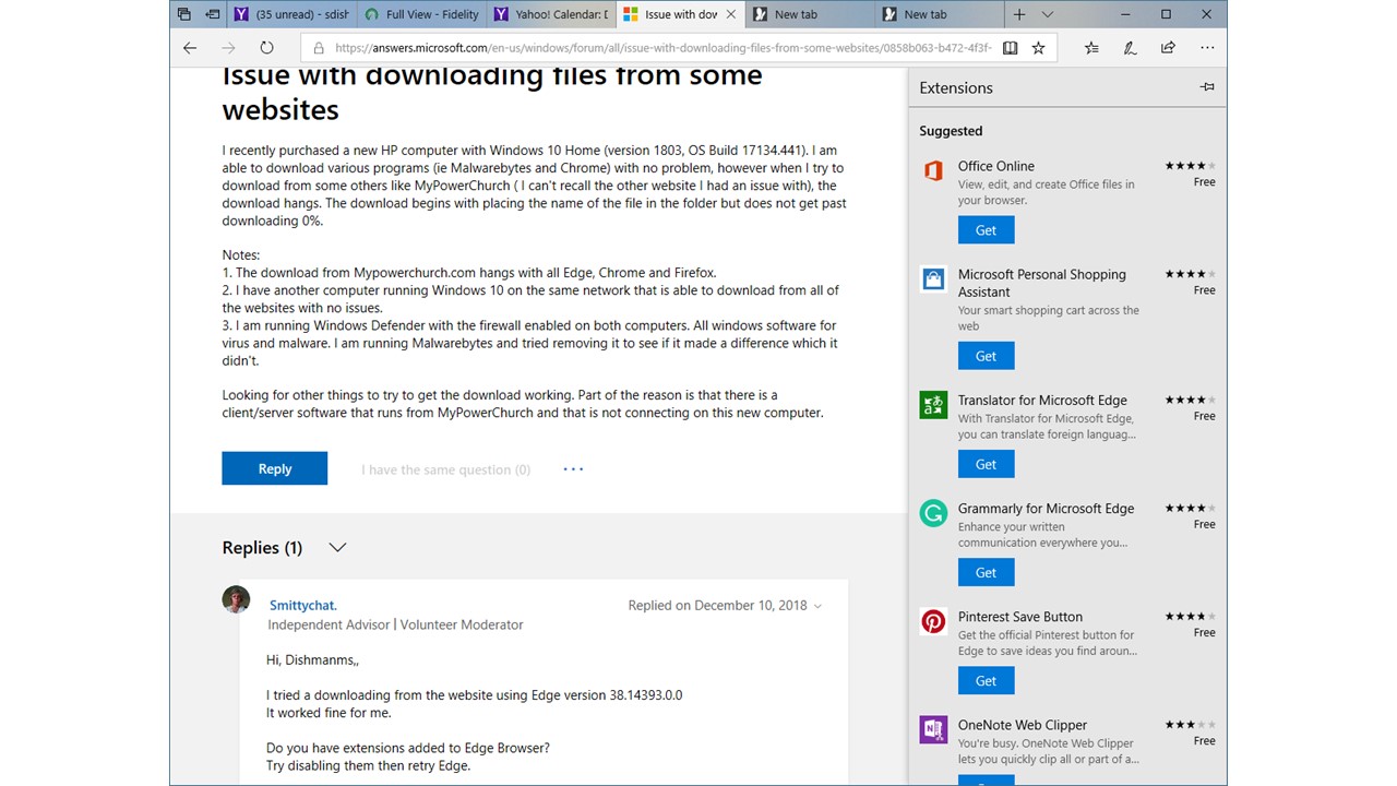 Issue with downloading files from some websites - Microsoft Q&A