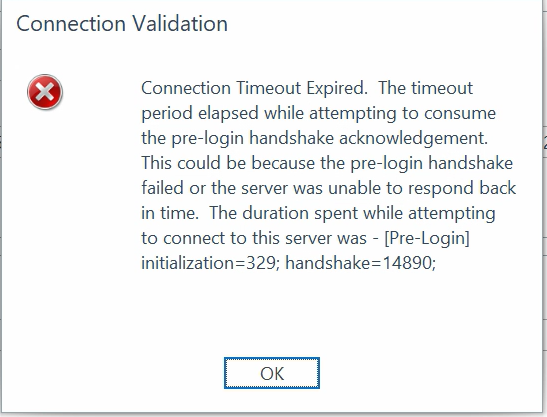 Handshake error TDS