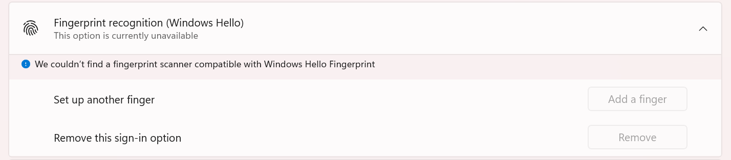 How to remove Windows Hello and bring back fingerprint - Microsoft Q&A