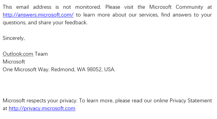 This email address is not monitored. - Microsoft Q&A