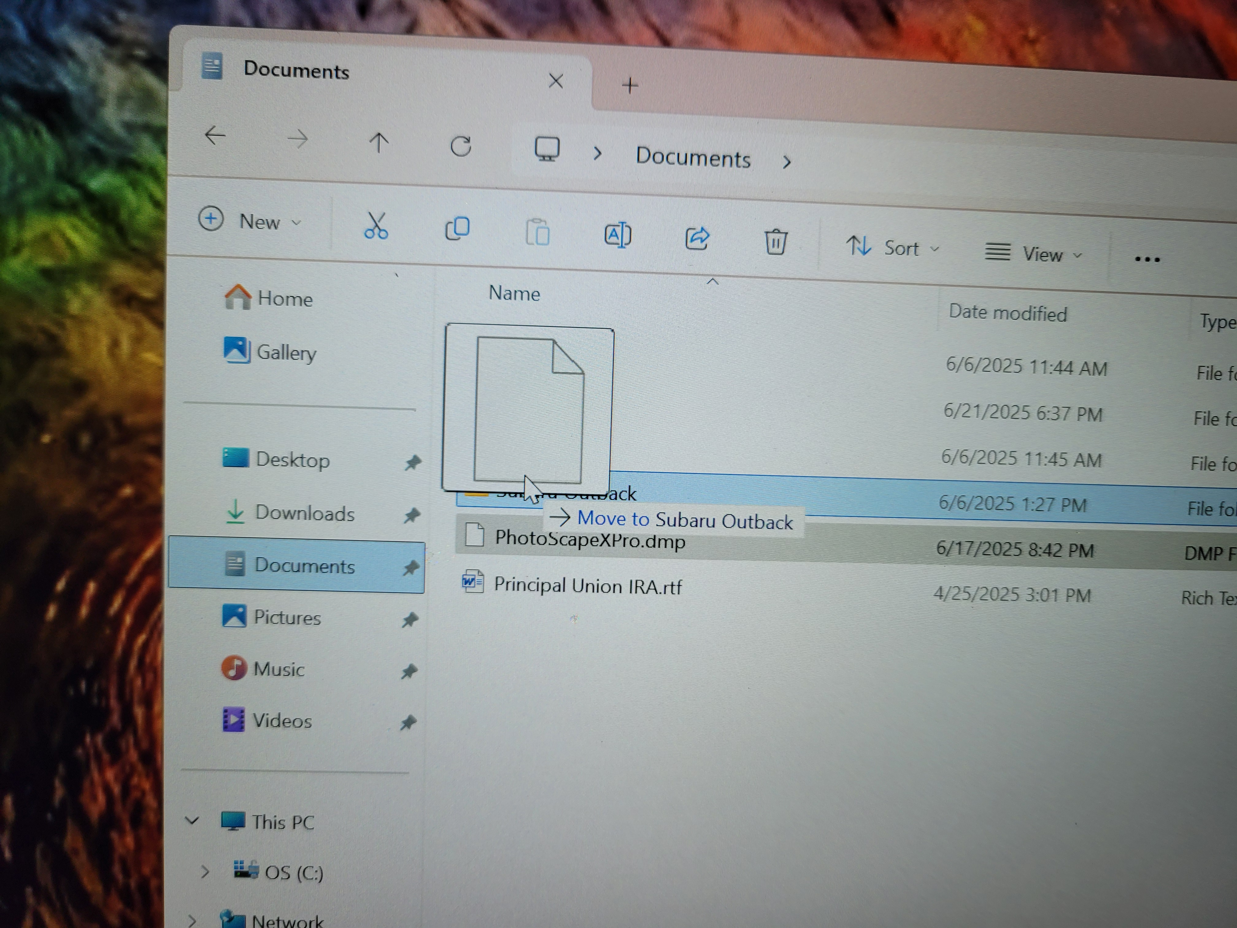 What is this solid filled square called in File Explorer when moving ...