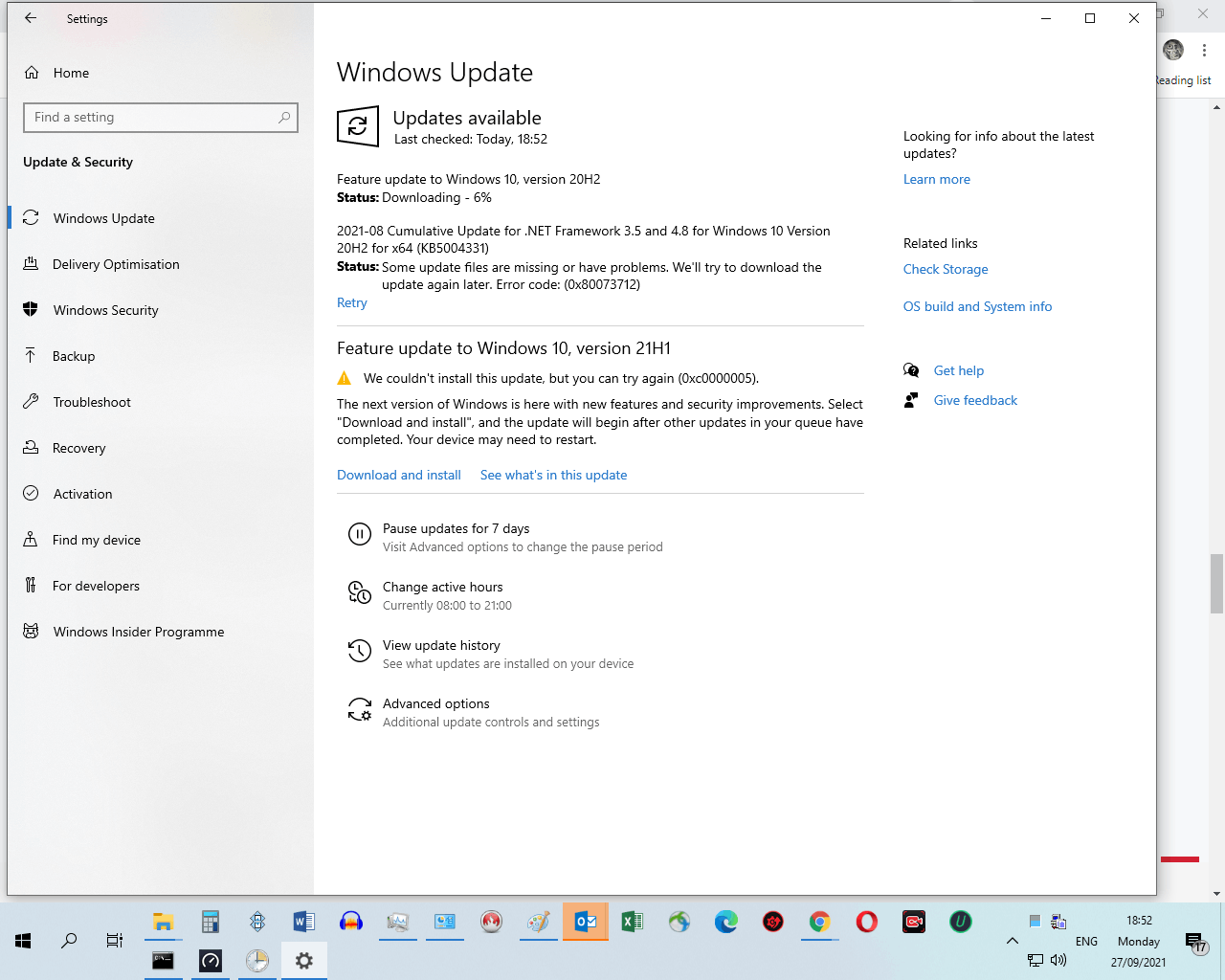 Window Feature Update Errors - cannot install or uninstall - Microsoft Q&A
