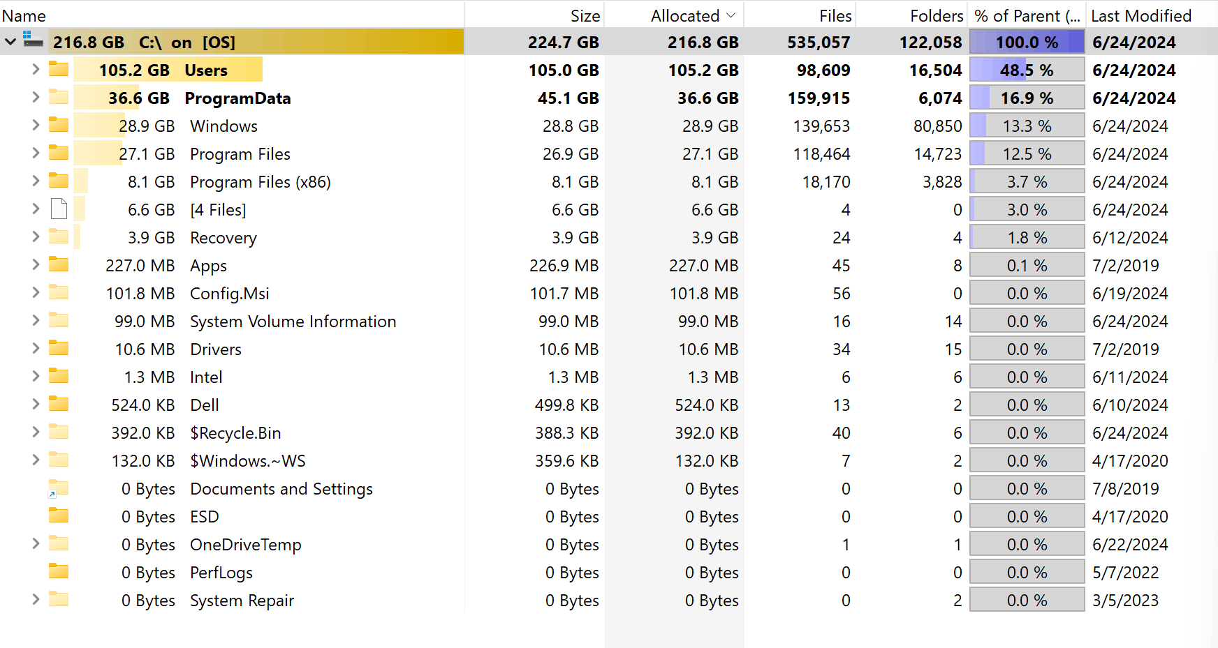 Windows System Storage incorrectly includes apps installed on external ...