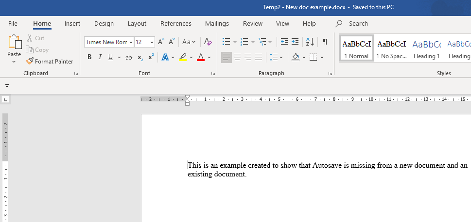 Autosave (and associated icons) are not showing on the top Tab within a ...