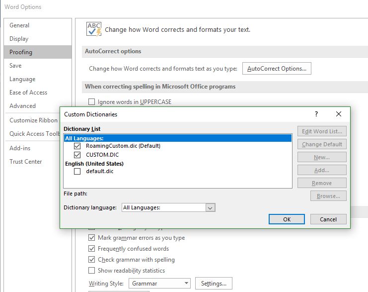 Losing added words to Dictionary - Microsoft Q&A