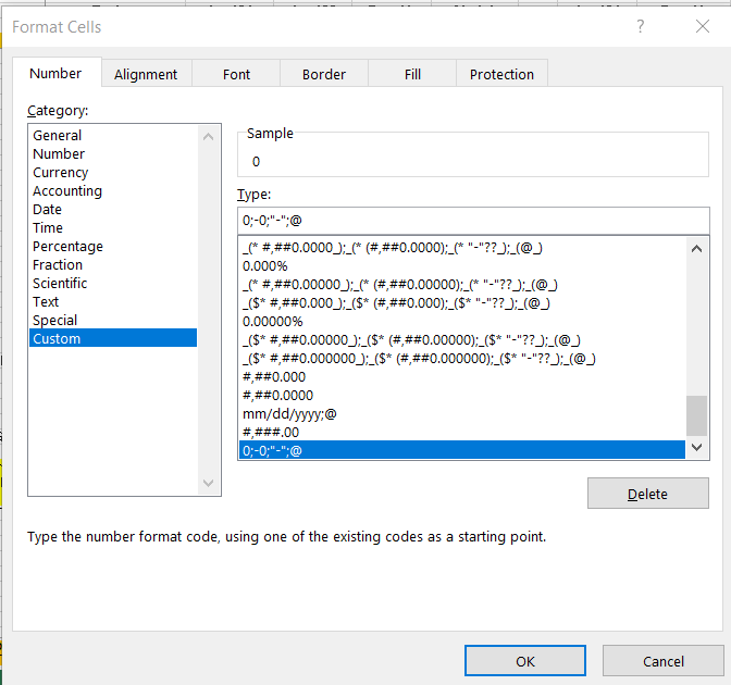 Formatting a cell with ISNA formula to accounting - Zero to show as a ...