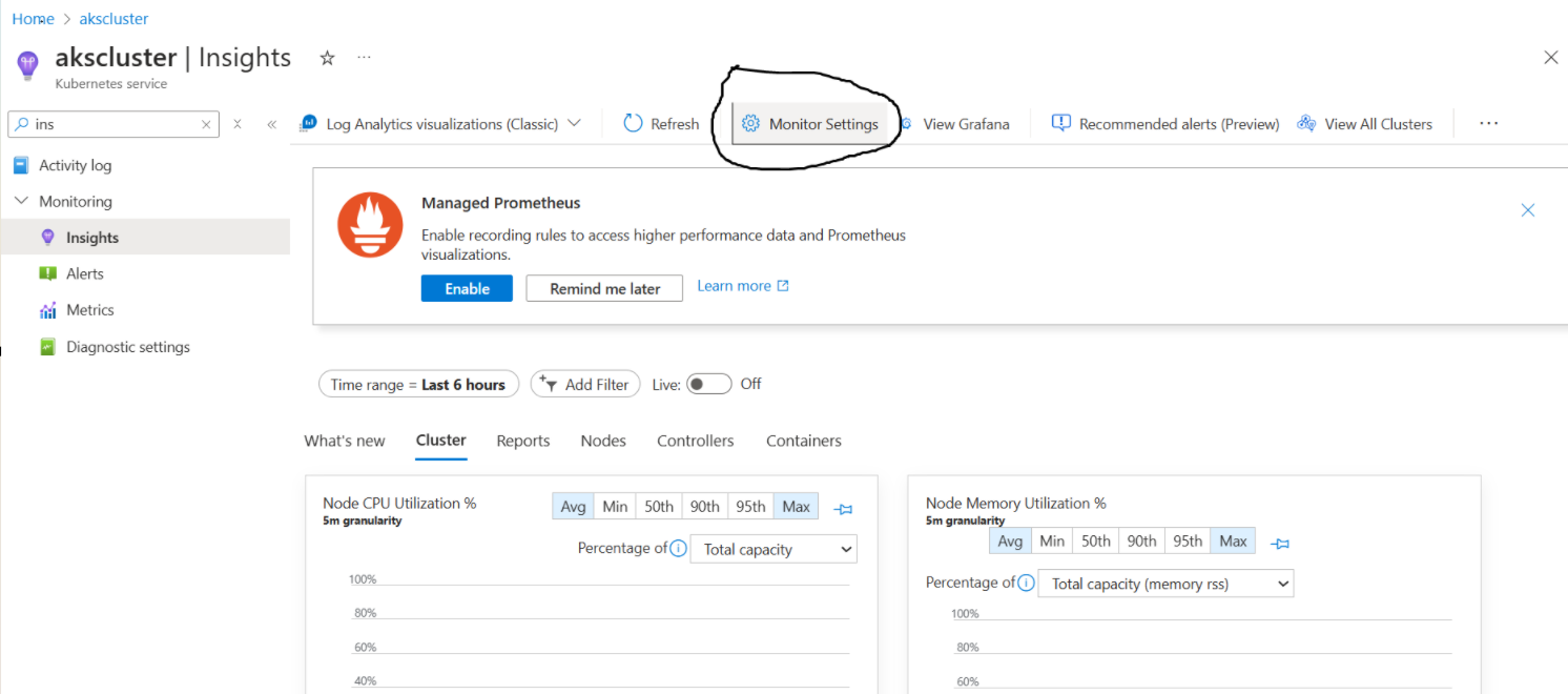 Disable Managed Prometheus Visualizations on AKS - Microsoft Q&A