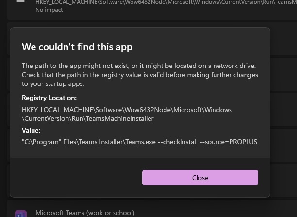 This app can't run/we couldn't find this app on startup - Microsoft Q&A