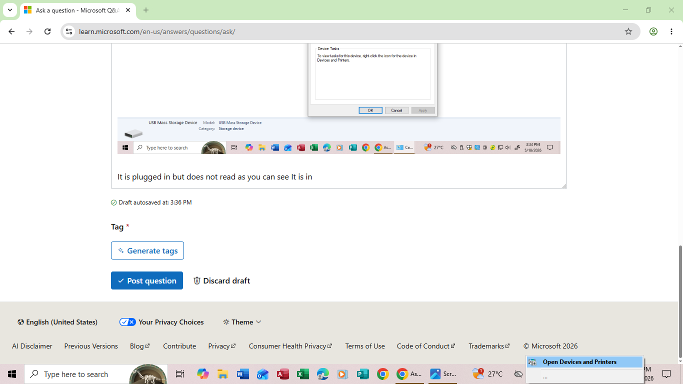 MY FLASH DRIVE IS NOT BEING RECOGNISED BY THE COMPUTER AND I USED IT ...