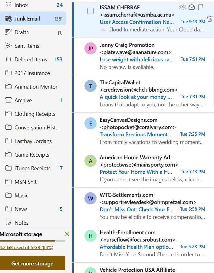 Receiving 20-30 Junk Emails a day in Outlook - Microsoft Q&A