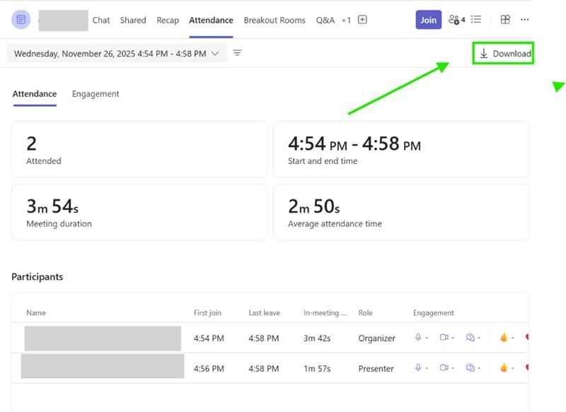 how to get attendance report from teams - Microsoft Q&A