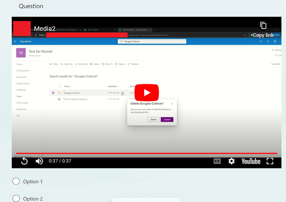 Cannot see Youtube unlisted video in MS Form - Microsoft Q&A