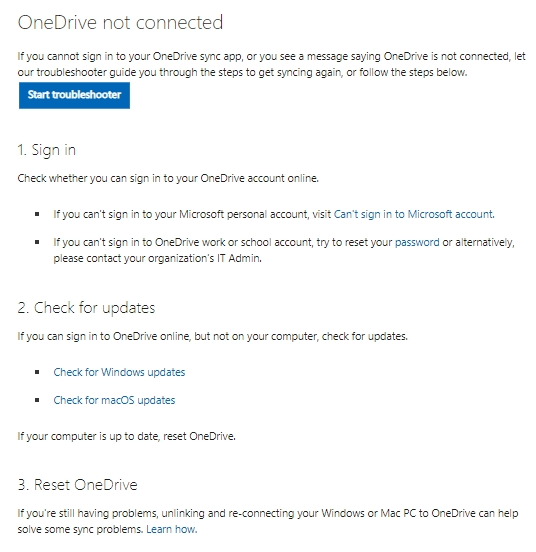 OneDrive will not sync or reinstall. - Microsoft Q&A