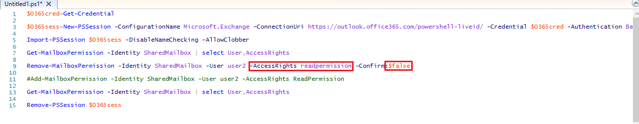 Error when attempting to change mailbox permissions in PowerShell ...