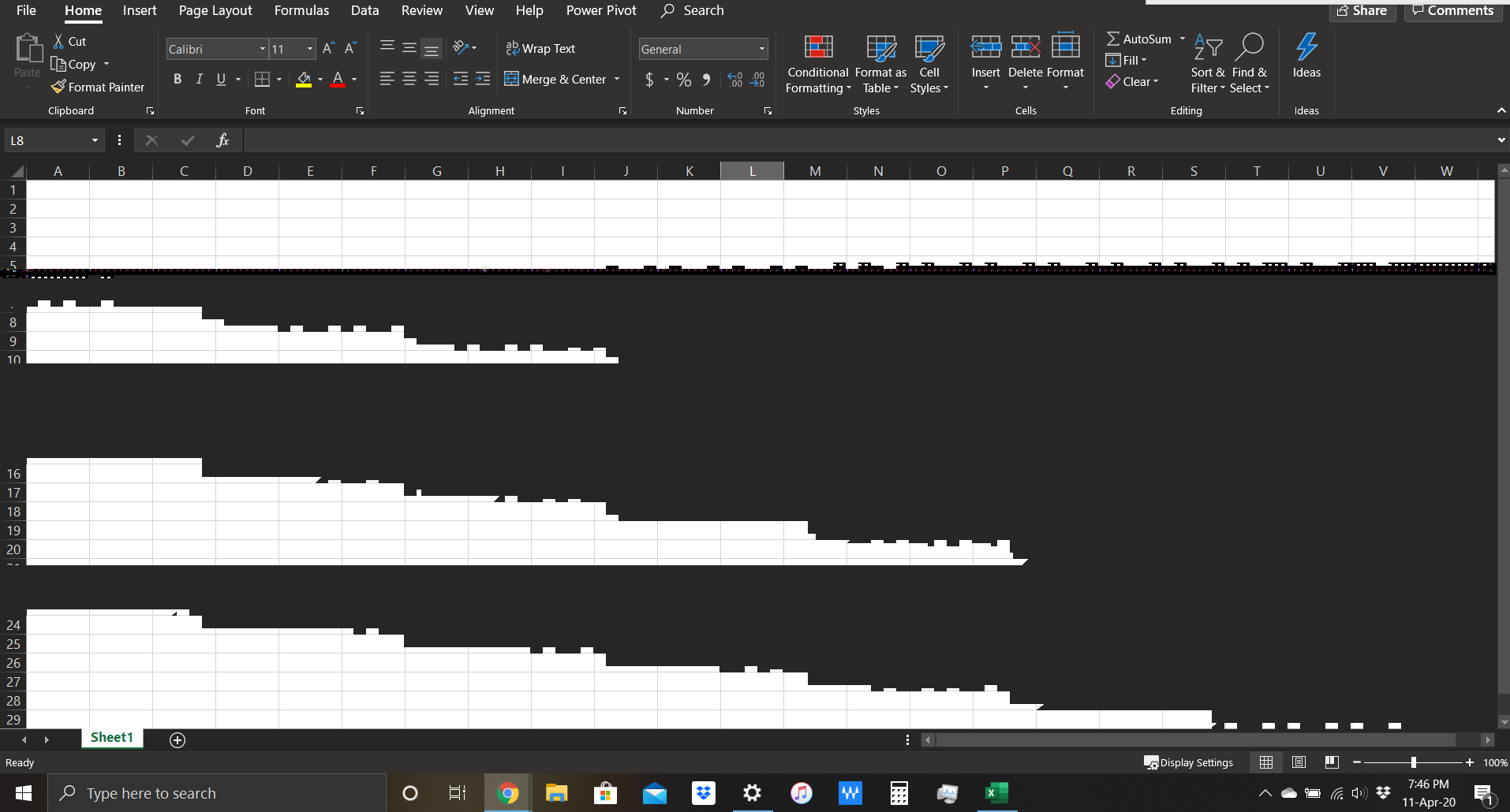 Excel - Grey Pixels Covering Screen - Microsoft Q&A