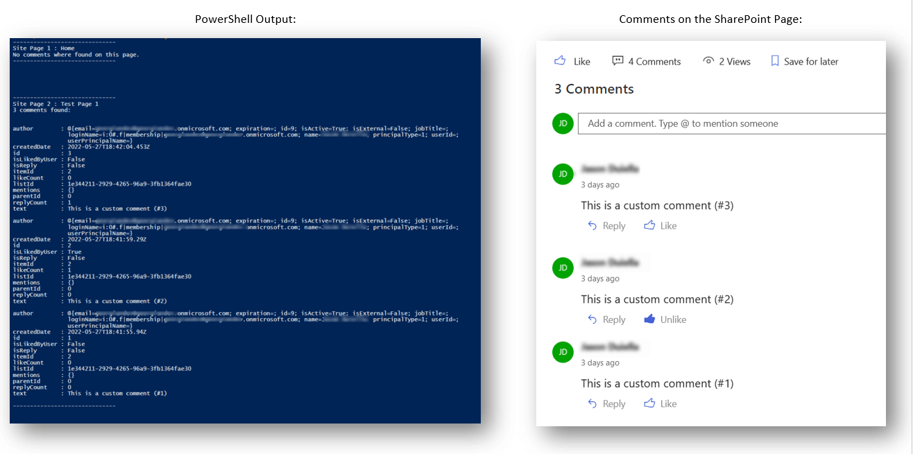 Collecting a list of all comments made in the various pages on the site ...