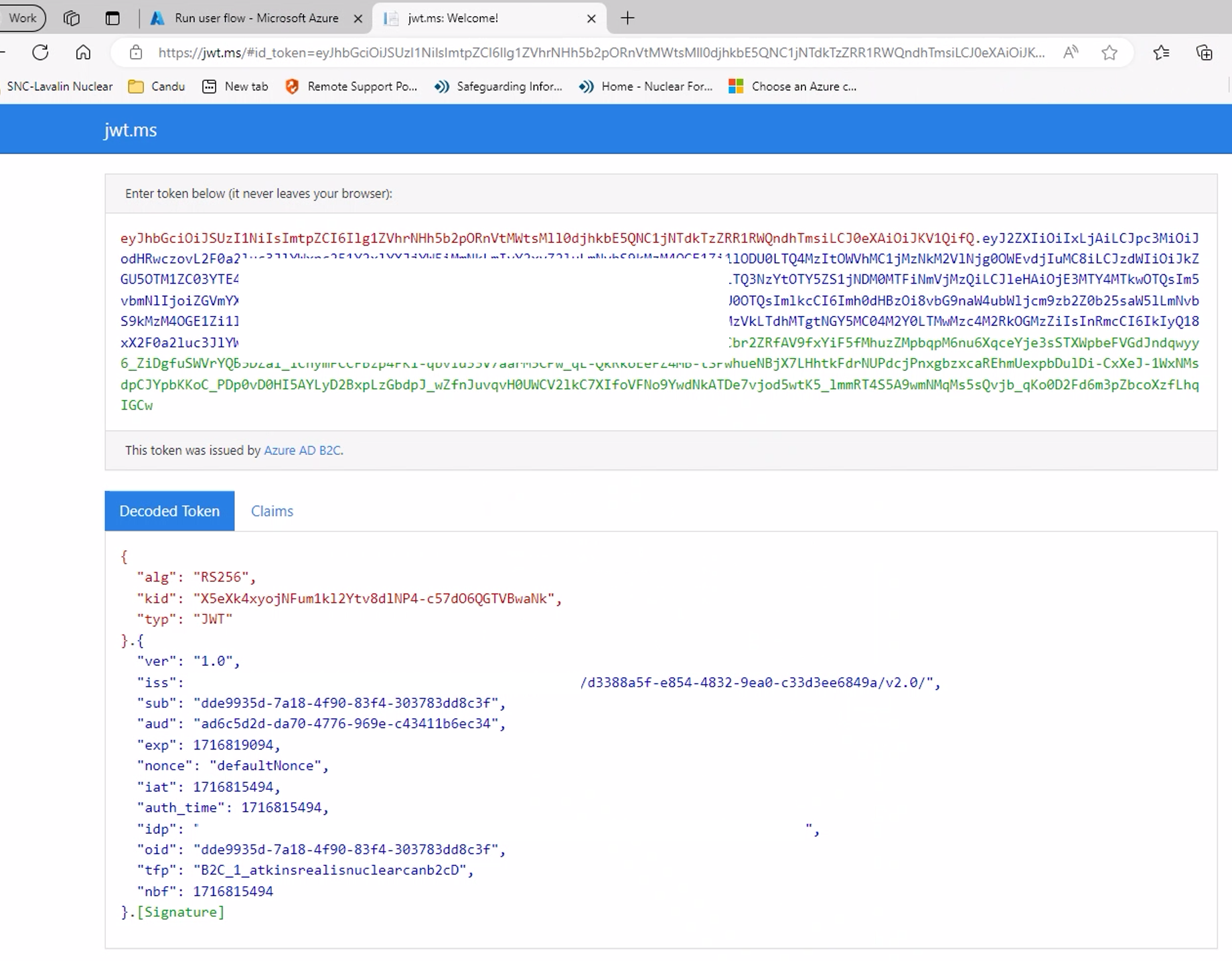 Azure B2C claims such as UPN, Surname and GIvenName not returned ...