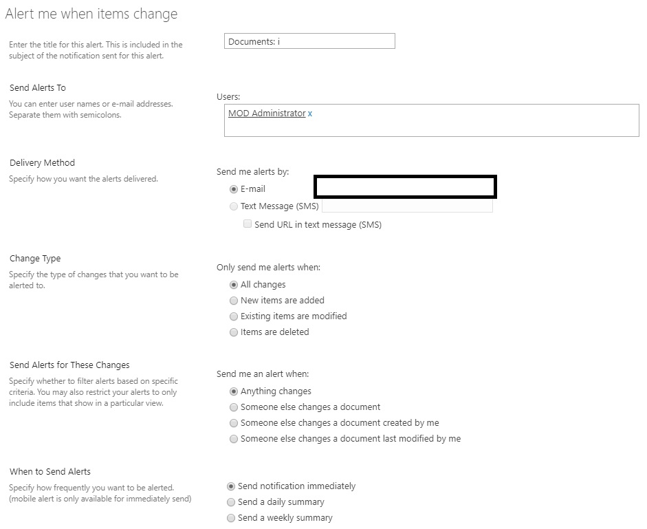 SharePoint Folder Alerts - Microsoft Q&A