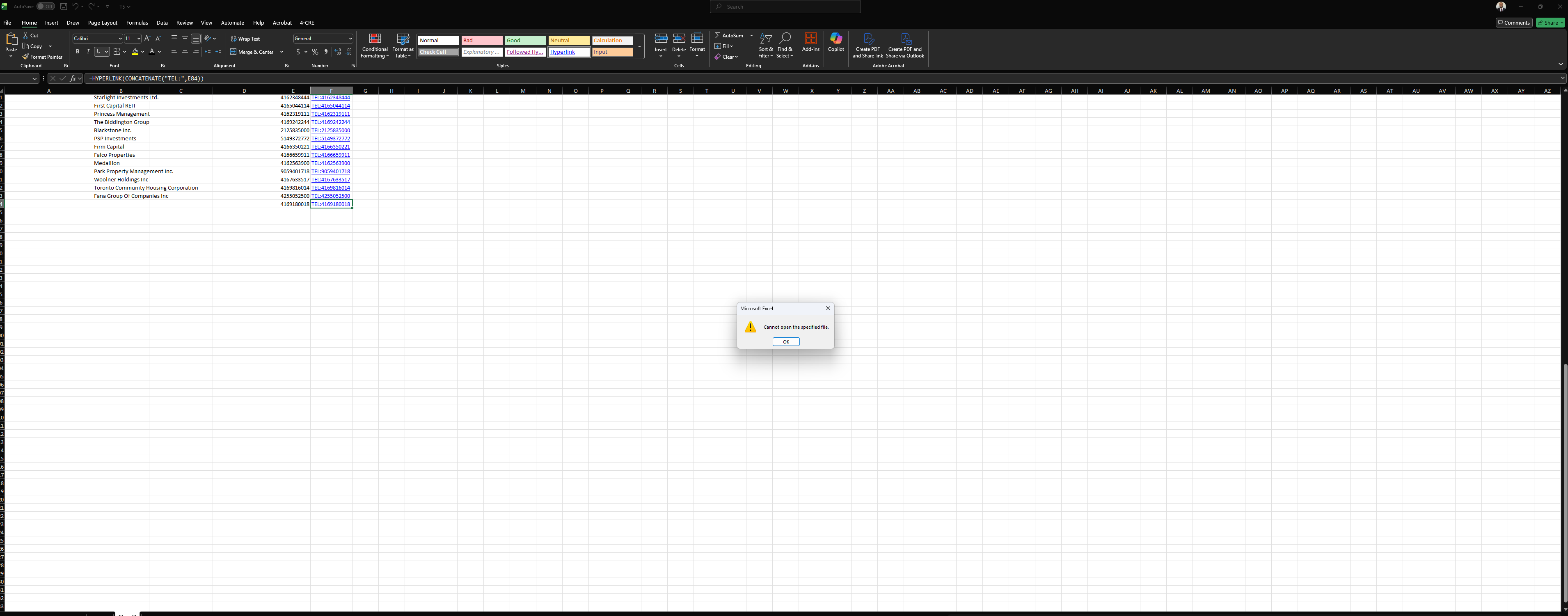 Click to Dial on Excel - Microsoft Q&A