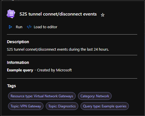 S2S tunnel connet/disconnect events