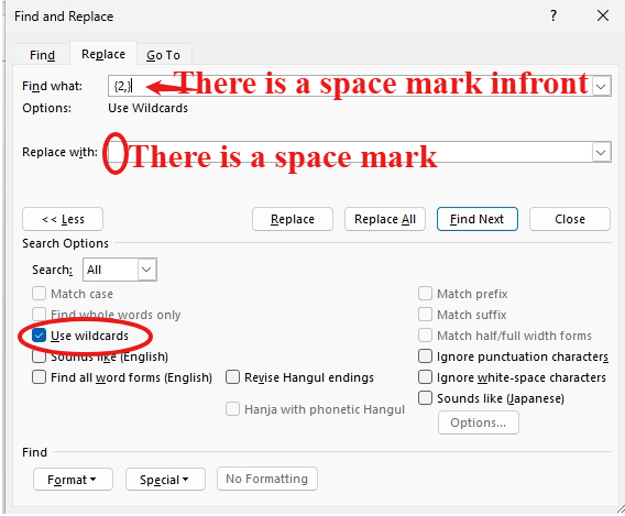 I have extra space between words cannot be detected in some paragraphs ...
